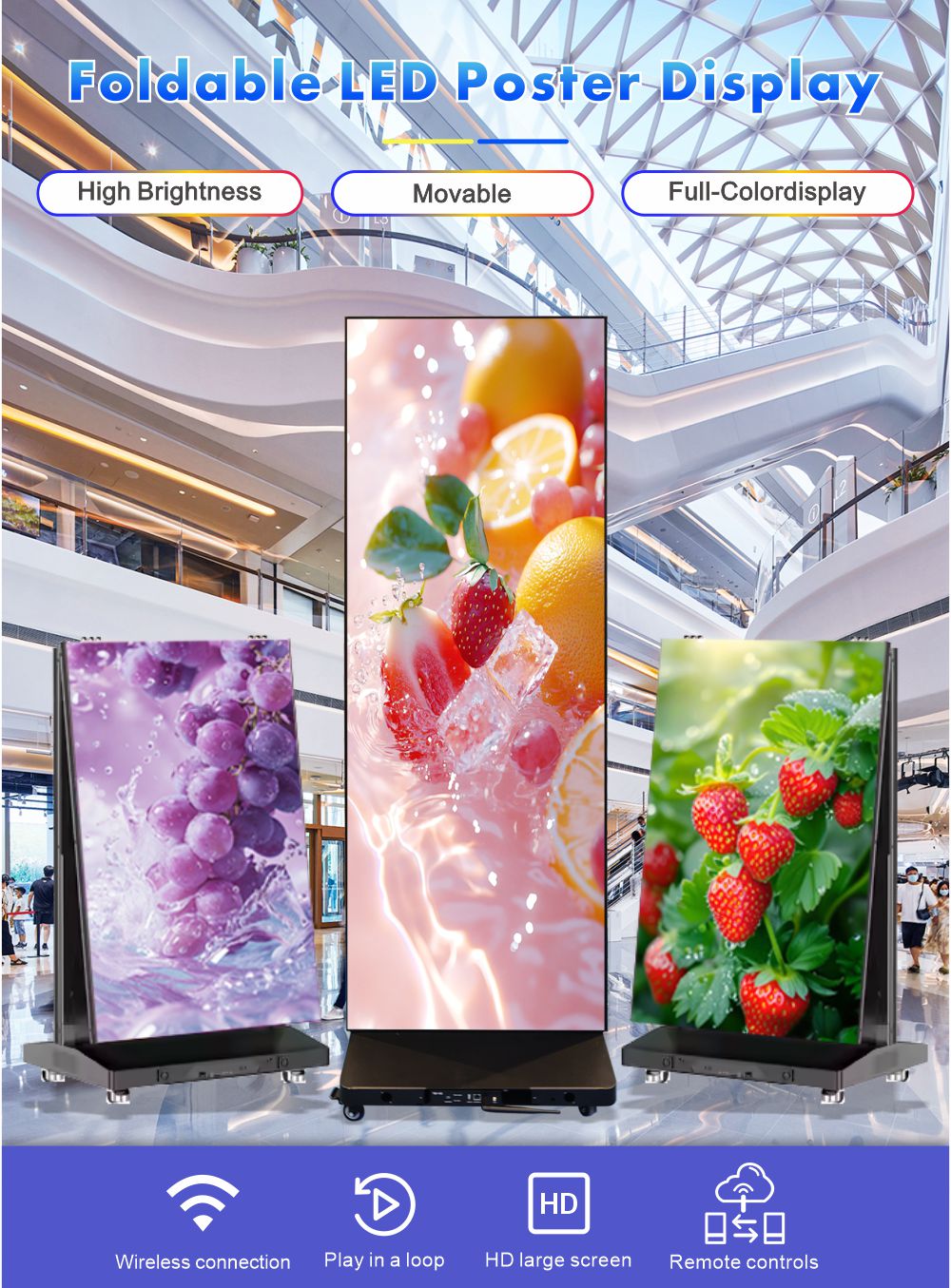 foldable led poster screen